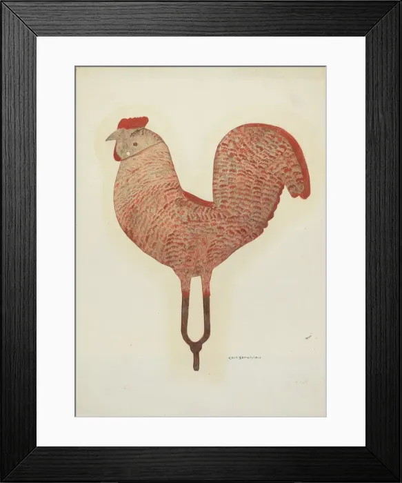 Framed Print : Weather Vane Rooster, c. 1940. Creator: Carl Strehlau Framed Print : Weather Vane Rooster, c. 1940. Creator: Carl Strehlau