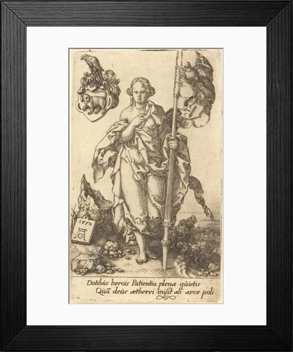 Framed Print : Patience, 1552. Creator: Heinrich Aldegrever Framed Print : Patience, 1552. Creator: Heinrich Aldegrever