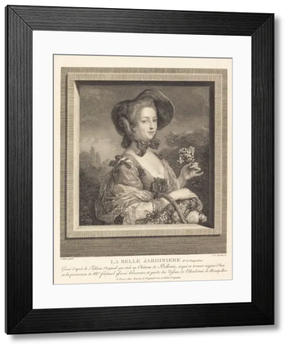 Framed Print : La Marquise de Pompadour en belle jardiniere. Creator: Jean-Louis Anselin Framed Print : La Marquise de Pompadour en belle jardiniere. Creator: Jean-Louis Anselin