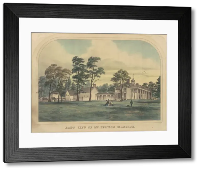 Framed Print : East View of Mount Vernon Mansion, c. 1860. Creator: Unknown Framed Print : East View of Mount Vernon Mansion, c. 1860. Creator: Unknown