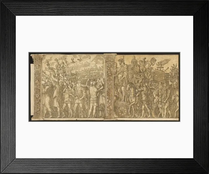 Framed Print : The Triumph of Julius Caesar [no. 1 and 2 plus 2 columns], 1599. Creator: Andrea Andreani