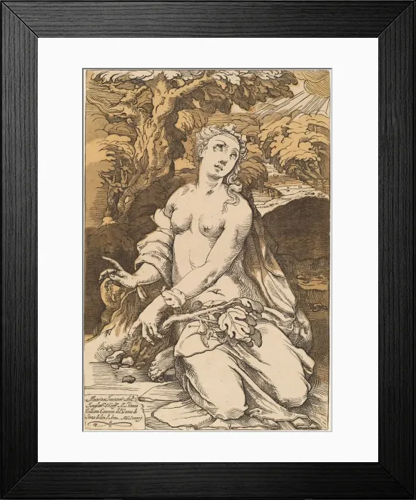 Framed Print : Eve, 1587. Creator: Andrea Andreani Framed Print : Eve, 1587. Creator: Andrea Andreani