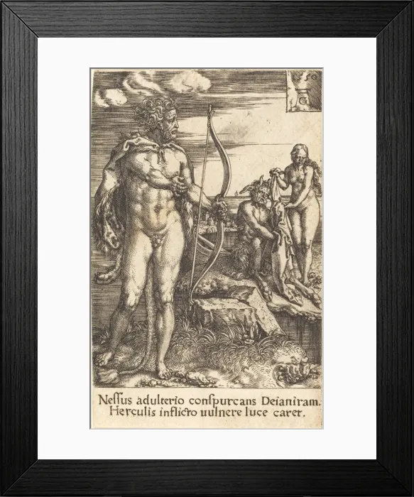 Framed Print : Hercules Killing Nessus, 1550. Creator: Heinrich Aldegrever Framed Print : Hercules Killing Nessus, 1550. Creator: Heinrich Aldegrever