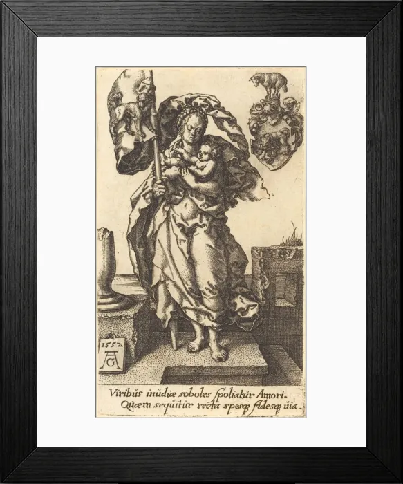 Framed Print : Compassion, 1552. Creator: Heinrich Aldegrever Framed Print : Compassion, 1552. Creator: Heinrich Aldegrever