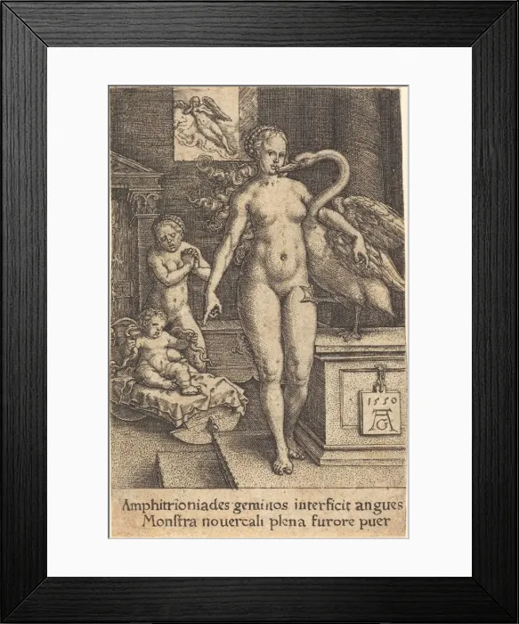 Framed Print : Hercules as a Child, 1550. Creator: Heinrich Aldegrever Framed Print : Hercules as a Child, 1550. Creator: Heinrich Aldegrever