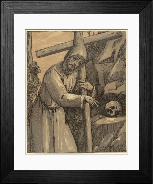 Framed Print : Saint Francis of Assisi, 1591. Creator: Andrea Andreani Framed Print : Saint Francis of Assisi, 1591. Creator: Andrea Andreani