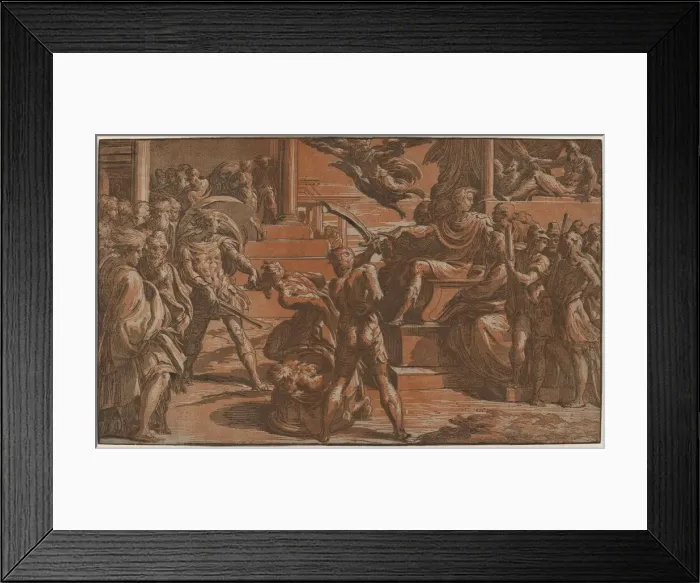 Framed Print : The Martyrdom of Two Saints, c. 1530. Creator: Antonio da Trento Framed Print : The Martyrdom of Two Saints, c. 1530. Creator: Antonio da Trento