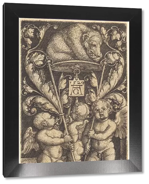 Three Cupids and a Bear, 1529. Creator: Heinrich Aldegrever