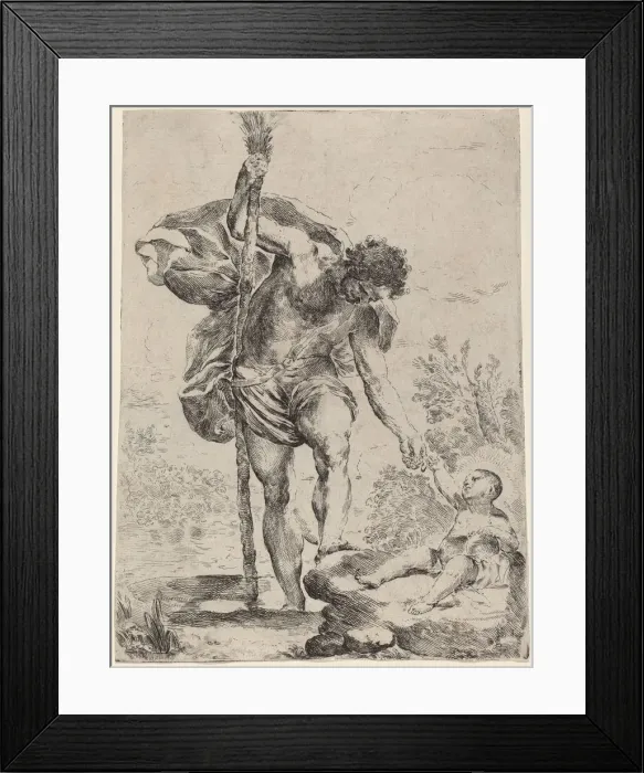 Framed Print : Saint Christopher Giving His Hand to the Infant Jesus, 1650s. Creator: Francesco Amato Framed Print : Saint Christopher Giving His Hand to the Infant Jesus, 1650s. Creator: Francesco Amato