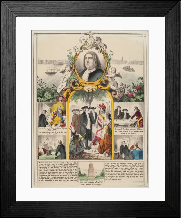 Framed Print : William Penns History. Creator: Unknown Framed Print : William Penns History. Creator: Unknown