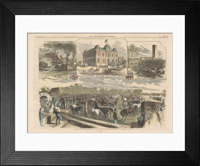 Framed Print : War Sketches in the Capital, 1862. Creator: Unknown Framed Print : War Sketches in the Capital, 1862. Creator: Unknown