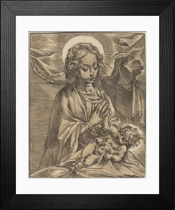Framed Print : Madonna and Child, 1591 / 93. Creator: Andrea Andreani Framed Print : Madonna and Child, 1591 / 93. Creator: Andrea Andreani
