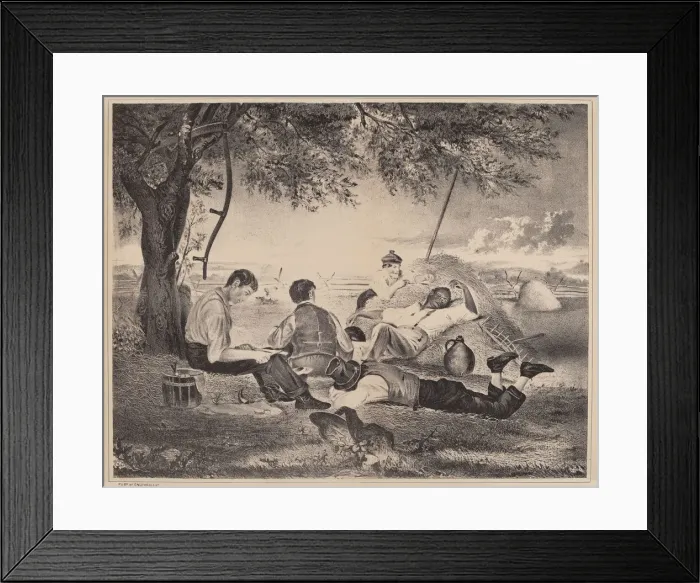 Framed Print : Farmers Nooning, c. 1840. Creator: Unknown Framed Print : Farmers Nooning, c. 1840. Creator: Unknown