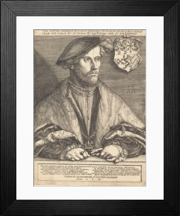 Framed Print : Wilhelm V, Duke of Julich, Cleve and Berg, 1540. Creator: Heinrich Aldegrever Framed Print : Wilhelm V, Duke of Julich, Cleve and Berg, 1540. Creator: Heinrich Aldegrever