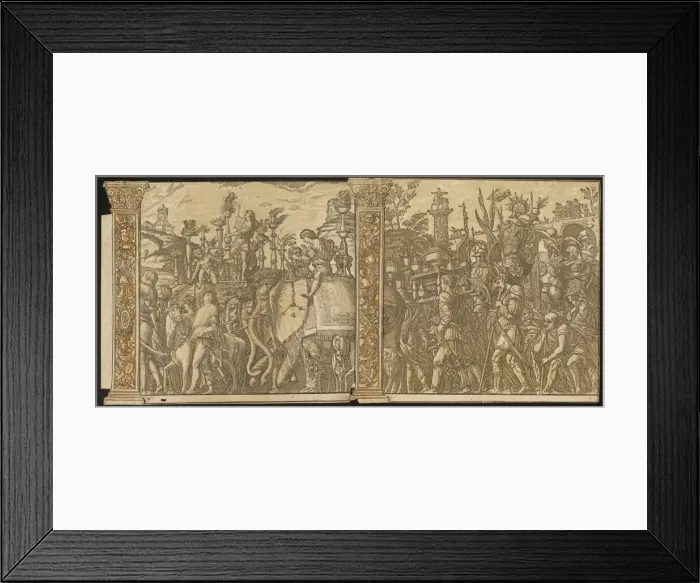 Framed Print : The Triumph of Julius Caesar [no. 5 and 6 plus 2 columns], 1599. Creator: Andrea Andreani