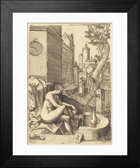 Framed Print : Susanna Surprised by the Two Elders, 1555. Creator: Anon Framed Print : Susanna Surprised by the Two Elders, 1555. Creator: Anon