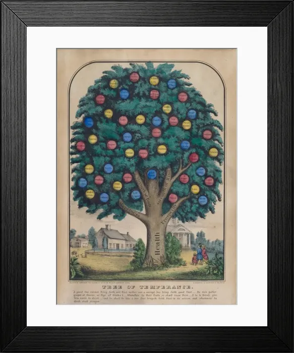Framed Print : Tree of Temperance, 1848. Creator: Unknown Framed Print : Tree of Temperance, 1848. Creator: Unknown