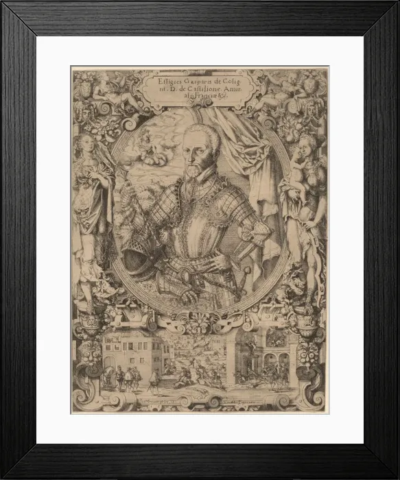 Framed Print : Gaspar de Coligny, 1573. Creator: Jost Ammon Framed Print : Gaspar de Coligny, 1573. Creator: Jost Ammon