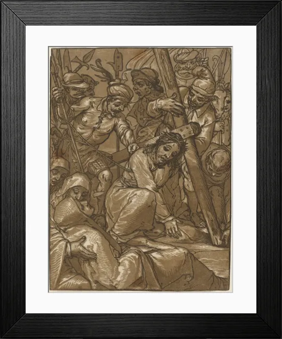 Framed Print : The Bearing of the Cross, 1580s. Creator: Andrea Andreani Framed Print : The Bearing of the Cross, 1580s. Creator: Andrea Andreani
