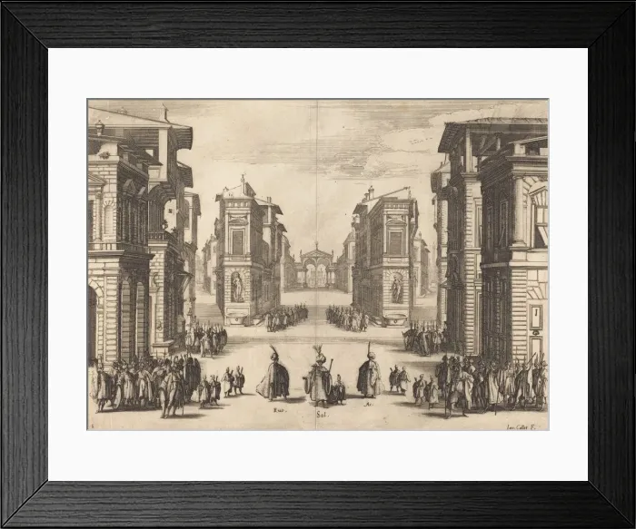 Framed Print : Solimano, Act I, 1620. Creator: Jacques Callot Framed Print : Solimano, Act I, 1620. Creator: Jacques Callot