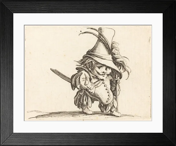 Framed Print : The Potbellied Man with the Tall Hat, c. 1622. Creator: Jacques Callot Framed Print : The Potbellied Man with the Tall Hat, c. 1622. Creator: Jacques Callot