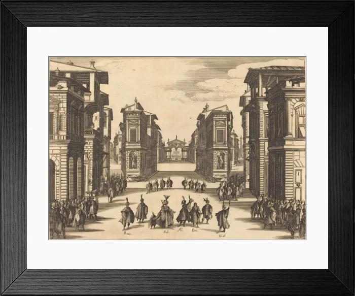 Framed Print : Solimano, Act IV, 1620. Creator: Jacques Callot Framed Print : Solimano, Act IV, 1620. Creator: Jacques Callot