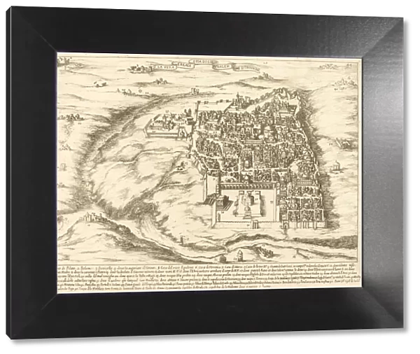 Aerial View of the City of Jerusalem, 1619. Creator: Jacques Callot