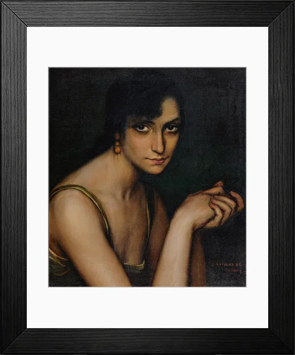 Framed Print : Julita Cerda, 1922-1925. Creator: Romero de Torres, Julio (1874-1930) Framed Print : Julita Cerda, 1922-1925. Creator: Romero de Torres, Julio (1874-1930)