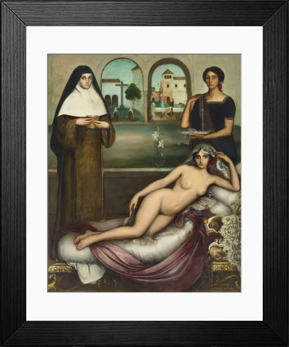 Framed Print : Las Dos Sendas (The Two Paths), 1915. Creator: Romero de Torres, Julio (1874-1930) Framed Print : Las Dos Sendas (The Two Paths), 1915. Creator: Romero de Torres, Julio (1874-1930)