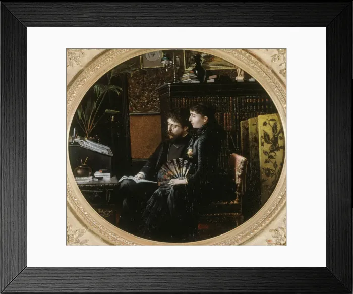 Framed Print : Portrait of Alphonse Daudet (1840-1897) and his wife (nee Julie Allard), 1883 Framed Print : Portrait of Alphonse Daudet (1840-1897) and his wife (nee Julie Allard), 1883