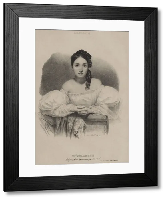 Framed Print : Portrait of Juliette Drouet (1806-1883), 1832. Creator: Noel, Leon (1807-1884) Framed Print : Portrait of Juliette Drouet (1806-1883), 1832. Creator: Noel, Leon (1807-1884)