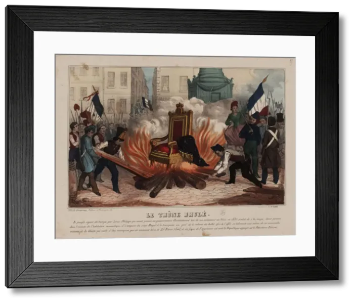 Framed Print : Burning of the throne of the King Louis Philippe on February 25, 1848... ca 1848 Framed Print : Burning of the throne of the King Louis Philippe on February 25, 1848... ca 1848