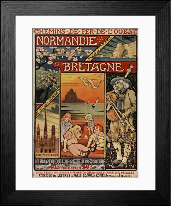 Framed Print : Chemins de fer de l Ouest. Normandie, Bretagne, 1900. Creator: Berthon, Paul (1872-1909) Framed Print : Chemins de fer de l Ouest. Normandie, Bretagne, 1900. Creator: Berthon, Paul (1872-1909)