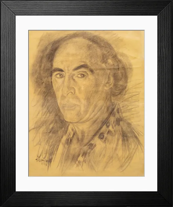Framed Print : Self-Portrait, 1936. Creator: Manievich (Manevich), Abraham (Abram) (1883-1942) Framed Print : Self-Portrait, 1936. Creator: Manievich (Manevich), Abraham (Abram) (1883-1942)