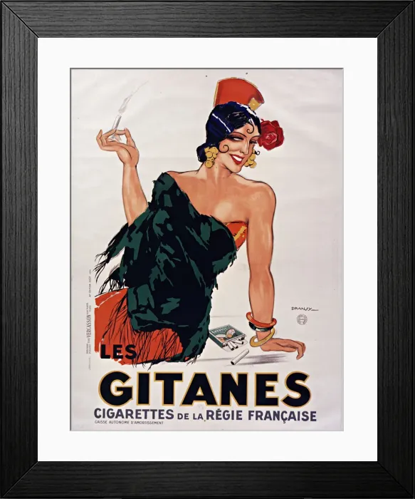 Framed Print : Cigarettes Gitanes, 1931. Creator: Dransy, Jules Isnard (1883-1945) Framed Print : Cigarettes Gitanes, 1931. Creator: Dransy, Jules Isnard (1883-1945)