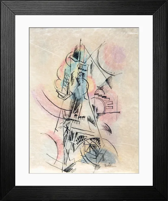 Framed Print : Study for La Tour Eiffel, c. 1911. Creator: Delaunay, Robert (1885-1941)