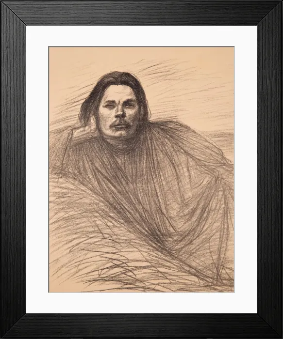 Framed Print : Portrait of the author Maxim Gorky (1868-1939), ca 1894 Framed Print : Portrait of the author Maxim Gorky (1868-1939), ca 1894