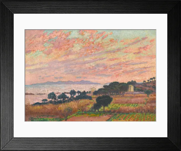 Framed Print : The bay at sunset (Saint Clair), 1916. Creator: Rysselberghe, Theo van (1862-1926) Framed Print : The bay at sunset (Saint Clair), 1916. Creator: Rysselberghe, Theo van (1862-1926)