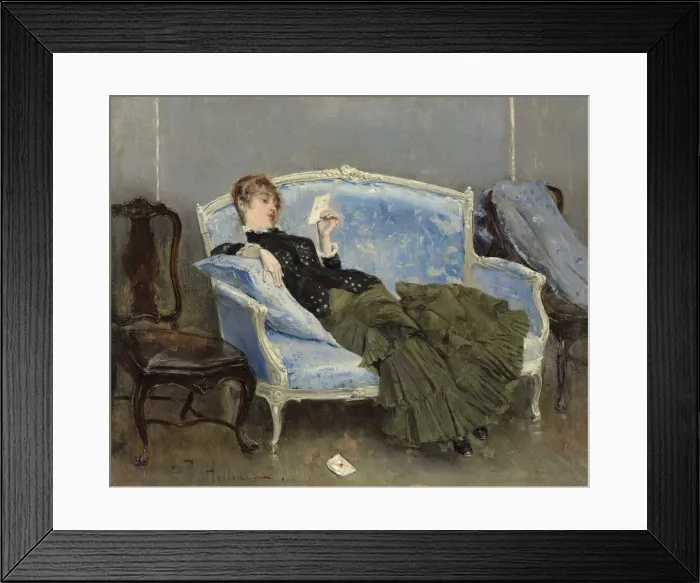Framed Print : La Lettre, 1880. Creator: Helleu, Paul Cesar (1859-1927) Framed Print : La Lettre, 1880. Creator: Helleu, Paul Cesar (1859-1927)