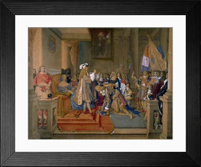 Framed Print : Marshal Berwick receiving from King Philip V of Spain the Order of the Golden Fleece Framed Print : Marshal Berwick receiving from King Philip V of Spain the Order of the Golden Fleece