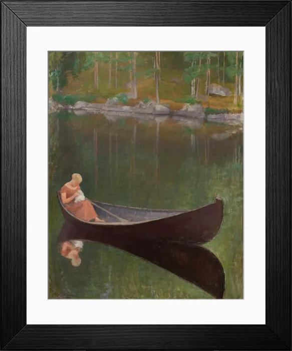 Framed Print : Woman in a Boat, 1924. Creator: Halonen, Pekka (1865-1933) Framed Print : Woman in a Boat, 1924. Creator: Halonen, Pekka (1865-1933)