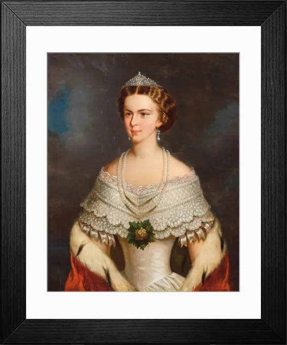 Framed Print : Portrait of Elisabeth of Bavaria, 1854. Creator: Schrotzberg, Franz (1811-1889)