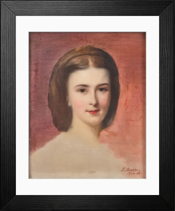 Framed Print : Portrait of Elisabeth of Bavaria, 1855. Creator: Schrotzberg, Franz (1811-1889) Framed Print : Portrait of Elisabeth of Bavaria, 1855. Creator: Schrotzberg, Franz (1811-1889)
