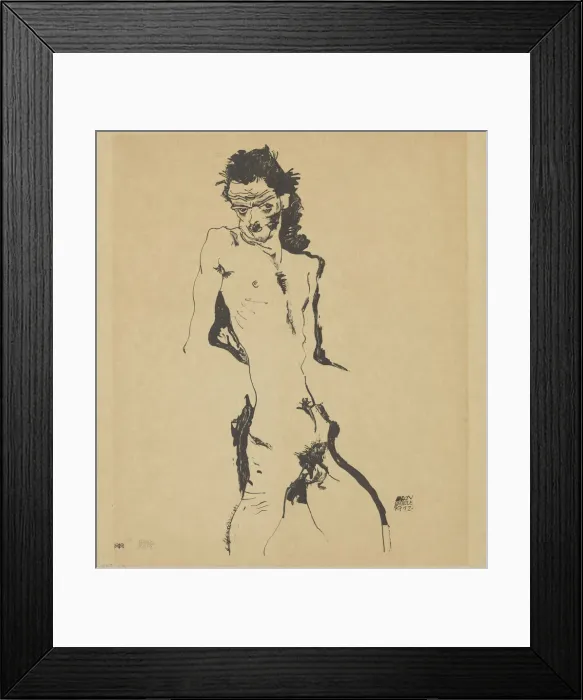 Framed Print : Self-Portrait, 1912. Creator: Schiele, Egon (1890-1918) Framed Print : Self-Portrait, 1912. Creator: Schiele, Egon (1890-1918)
