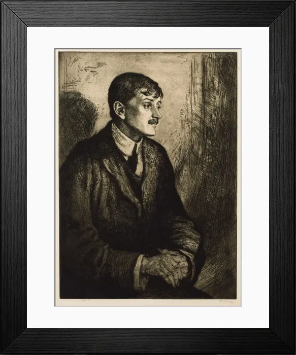 Framed Print : Portrait of the Poet John Masefield (1878-1967). Creator: Strang, William (1859-1921) Framed Print : Portrait of the Poet John Masefield (1878-1967). Creator: Strang, William (1859-1921)