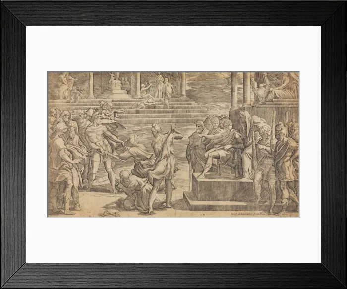 Framed Print : The Martyrdom of St. Peter and St. Paul, ca. 1527. Creator: Giovanni Jacopo Caraglio Framed Print : The Martyrdom of St. Peter and St. Paul, ca. 1527. Creator: Giovanni Jacopo Caraglio