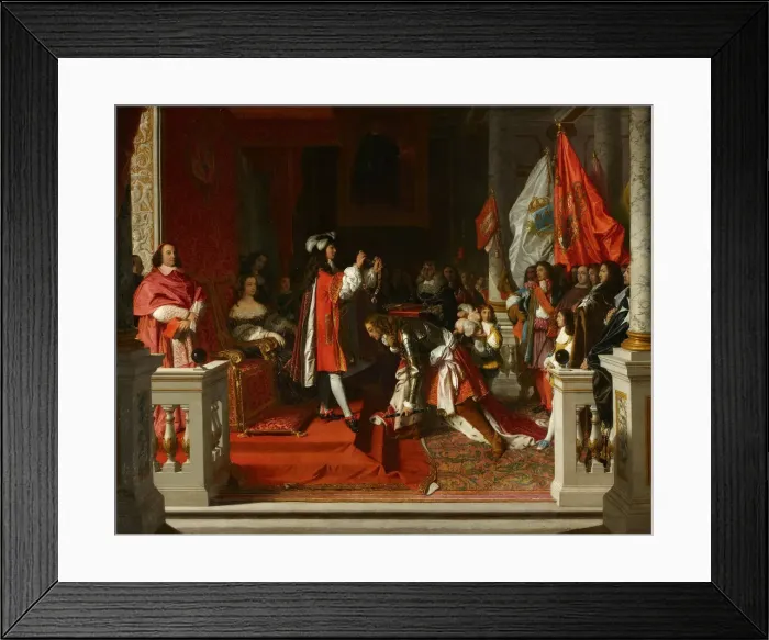 Framed Print : Marshal Berwick receiving from the King Philip V of Spain the Order of the Golden Fleece