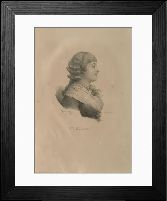 Framed Print : Portrait of Madame Roland (1754-1793), 1825. Creator: Delpech Framed Print : Portrait of Madame Roland (1754-1793), 1825. Creator: Delpech