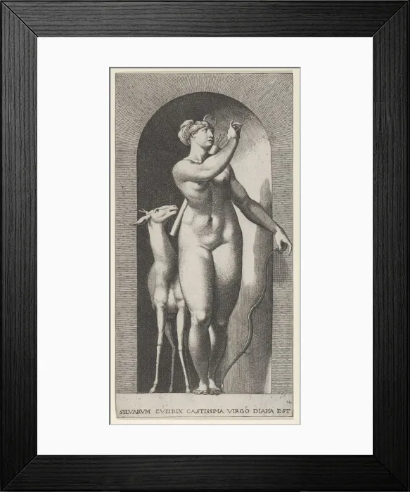 Framed Print : Plate 12: Diana standing in a niche, twisting to her left Framed Print : Plate 12: Diana standing in a niche, twisting to her left