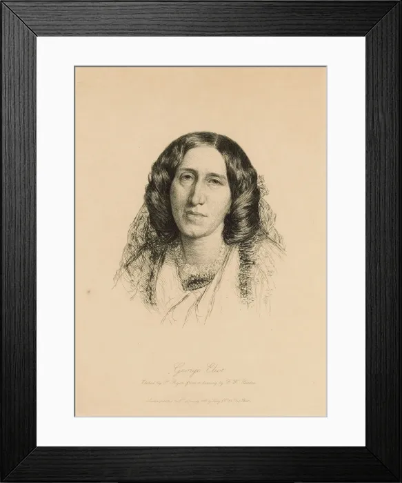 Framed Print : Portrait of George Eliot (1819-1880), 1882. Creator: Rajon, Paul-Adolphe (1842-1888) Framed Print : Portrait of George Eliot (1819-1880), 1882. Creator: Rajon, Paul-Adolphe (1842-1888)